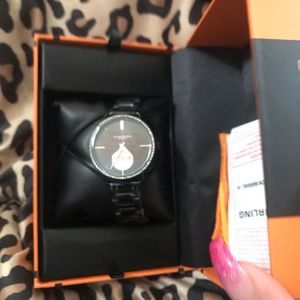 Stuhrling Black Crystal Watch